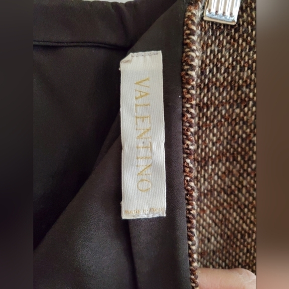 VALENTINO Virgin Wool Knee-Length Skirt size 8 brown - Picture 4 of 8